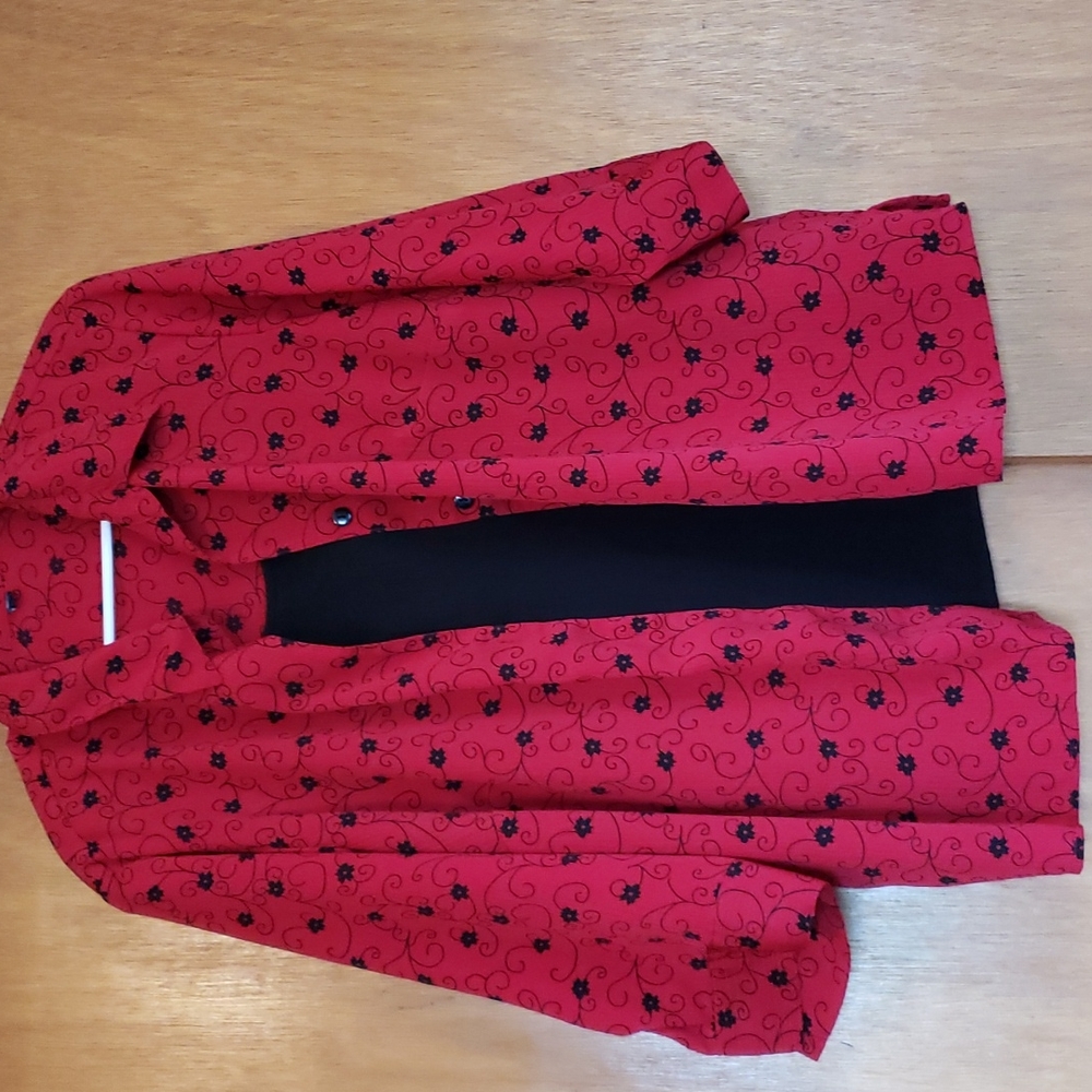 Red and black blouse